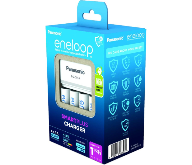 PANASONIC ŁADOWARKA SMARTPLUS + 4x AA ENELOOP 2000 mAh - 1068355 - zdjęcie 2
